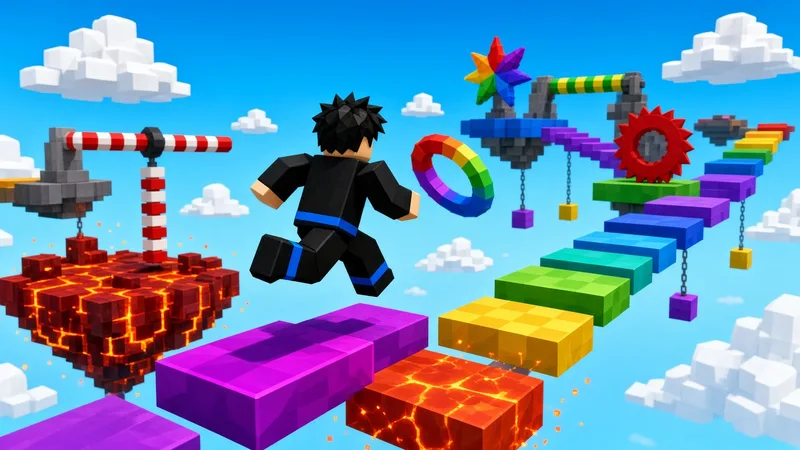 Rainbow Obby Rush opened in Roblox Studio